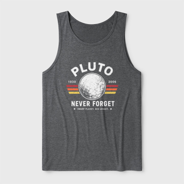 Never Forget Pluto Retro Style Ultra Soft Heather Tank