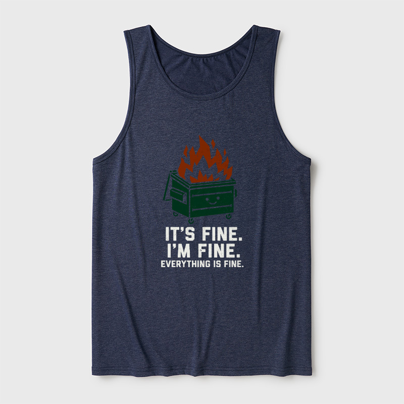 Everything Is Fine Dumpster Fire Ultra Soft Heather Tank
