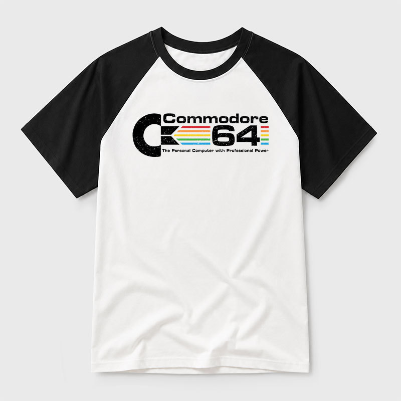 Commodore 64 Nerd Geek Retro Raglan T-Shirt