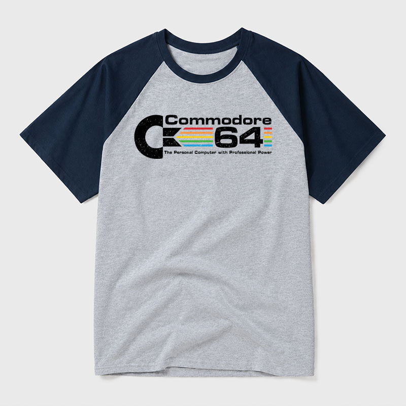 Commodore 64 Nerd Geek Retro Raglan T-Shirt