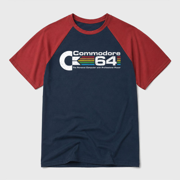 Commodore 64 Nerd Geek Retro Raglan T-Shirt