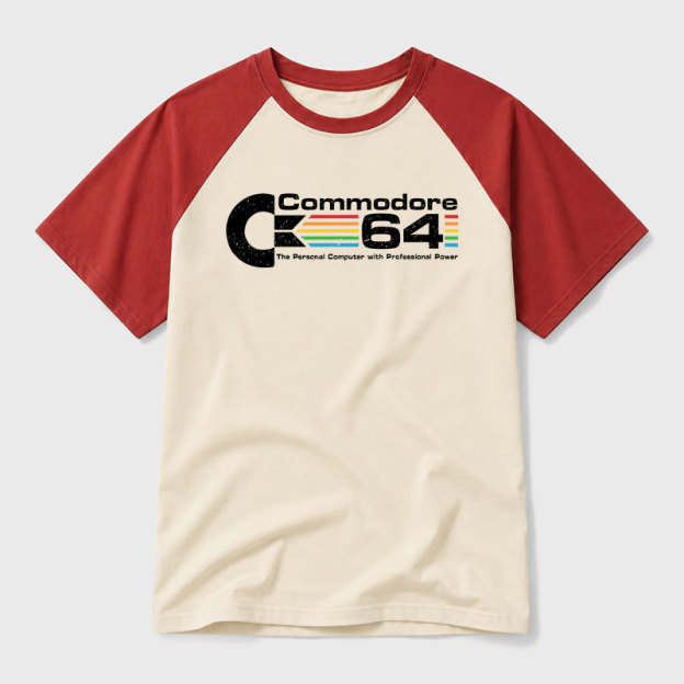 Commodore 64 Nerd Geek Retro Raglan T-Shirt