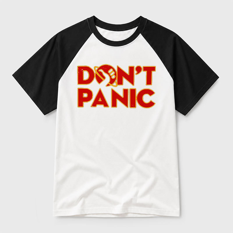 Don't Panic Geek Retro Raglan T-Shirt