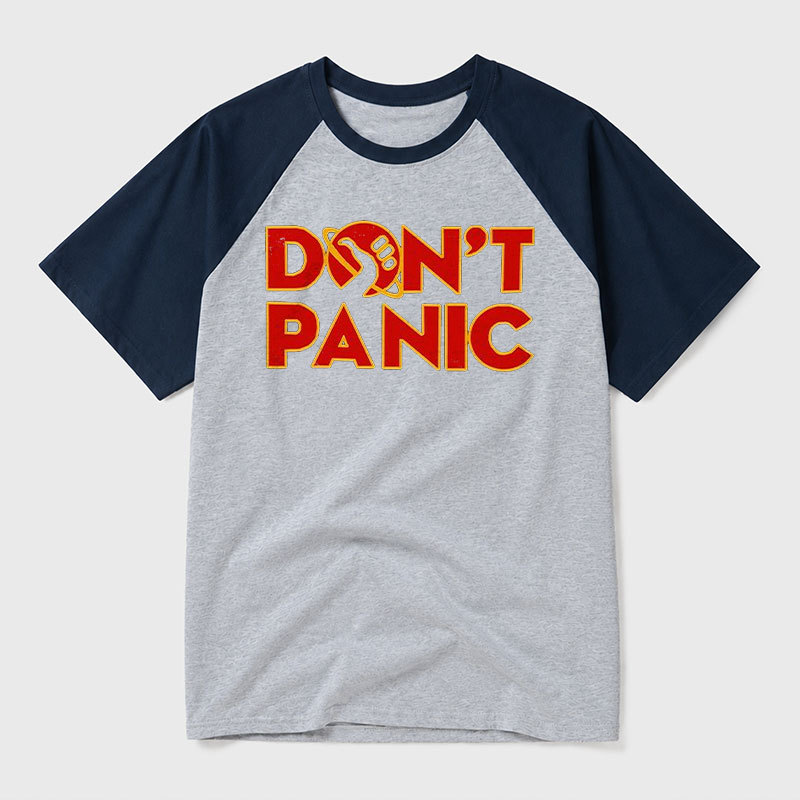 Don't Panic Geek Retro Raglan T-Shirt