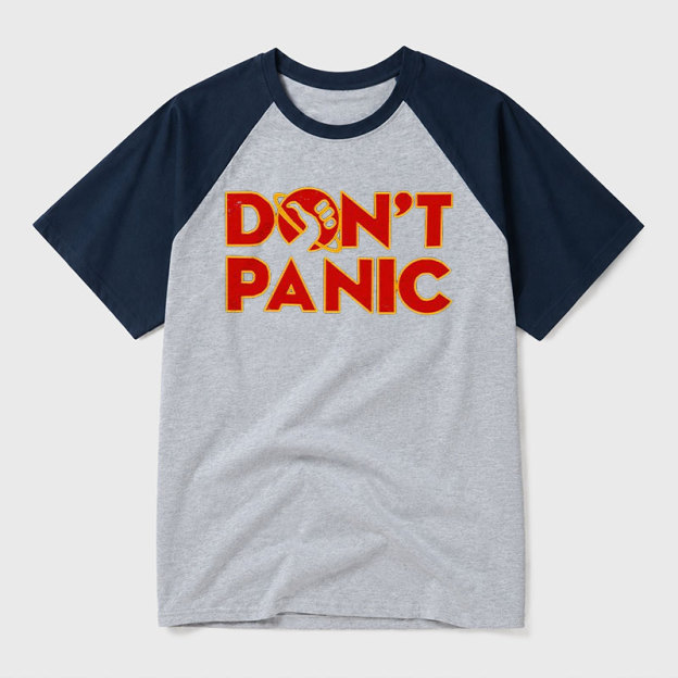 Don't Panic Geek Retro Raglan T-Shirt