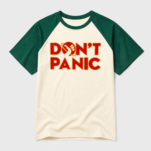 Don't Panic Geek Retro Raglan T-Shirt