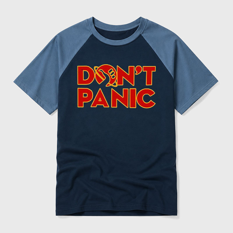 Don't Panic Geek Retro Raglan T-Shirt