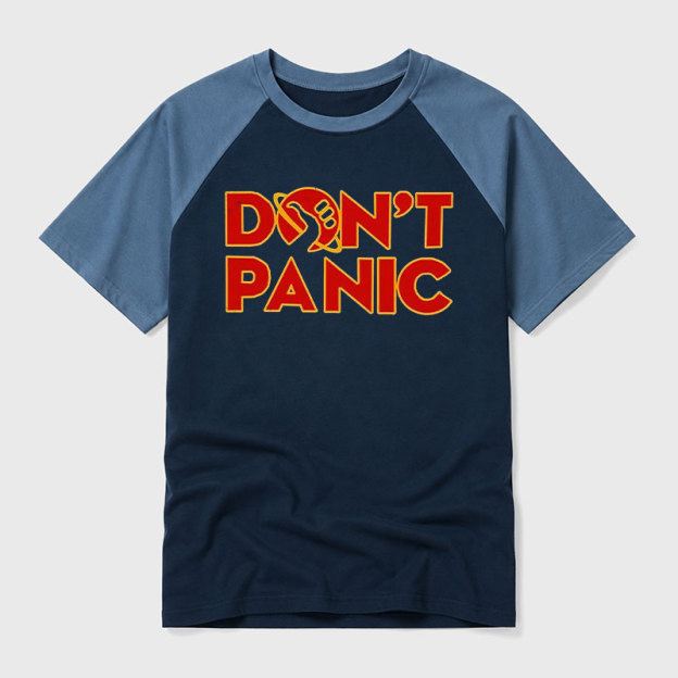Don't Panic Geek Retro Raglan T-Shirt
