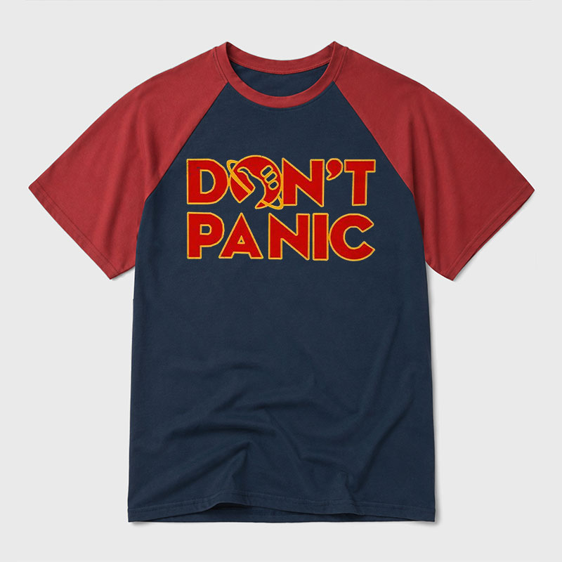 Don't Panic Geek Retro Raglan T-Shirt