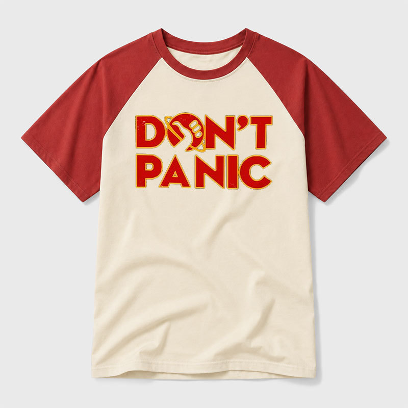 Don't Panic Geek Retro Raglan T-Shirt