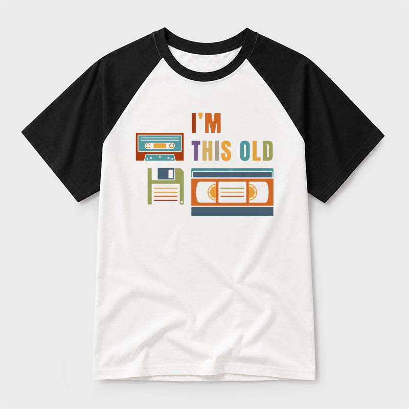 Im This Old Vintage Geek Retro Raglan T-Shirt