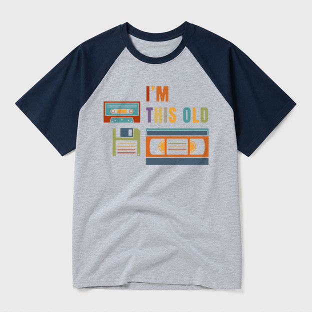 Im This Old Vintage Geek Retro Raglan T-Shirt