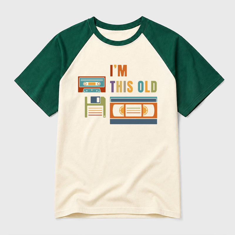 Im This Old Vintage Geek Retro Raglan T-Shirt