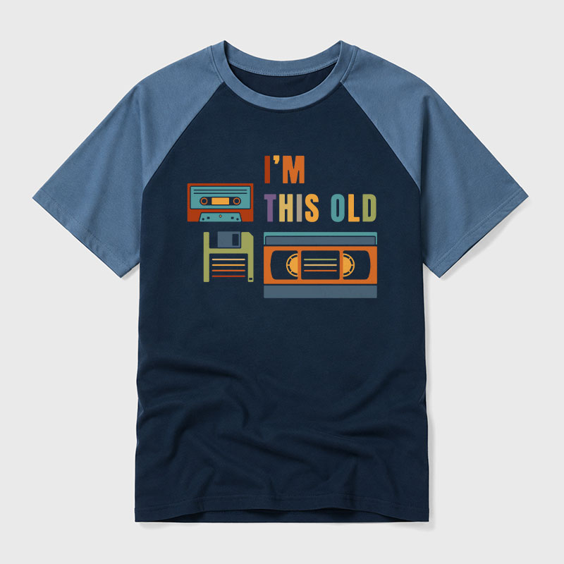 Im This Old Vintage Geek Retro Raglan T-Shirt