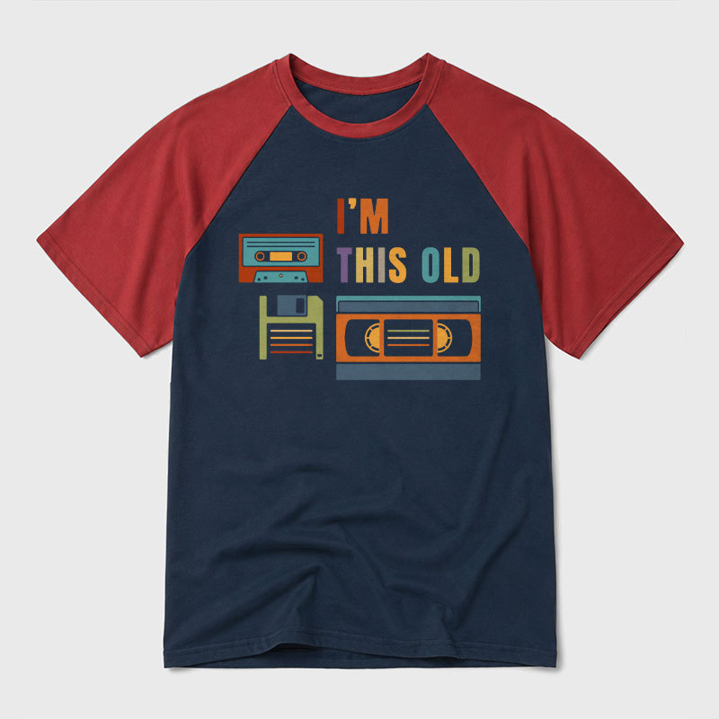 Im This Old Vintage Geek Retro Raglan T-Shirt