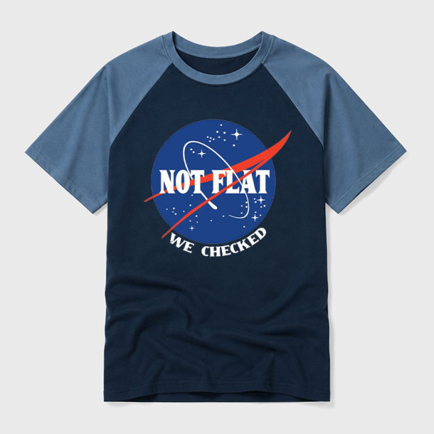 Not Flat We Checked Geek Retro Raglan T-Shirt