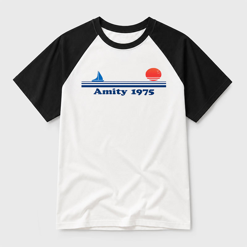 Sunset 1975 Geek Retro Raglan T-Shirt