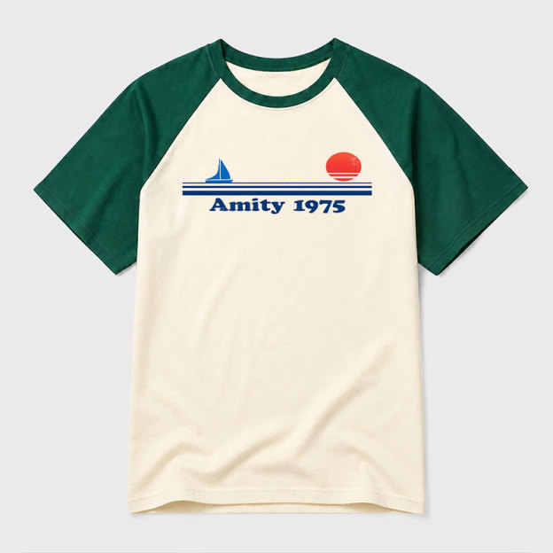 Sunset 1975 Geek Retro Raglan T-Shirt