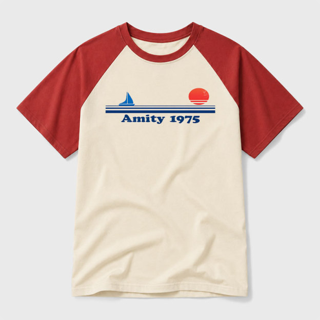 Sunset 1975 Geek Retro Raglan T-Shirt