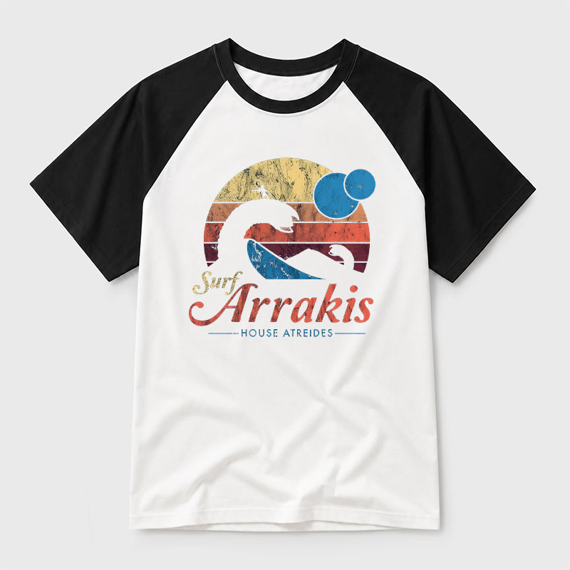 Surf Arrakis Geek Retro Raglan T-Shirt
