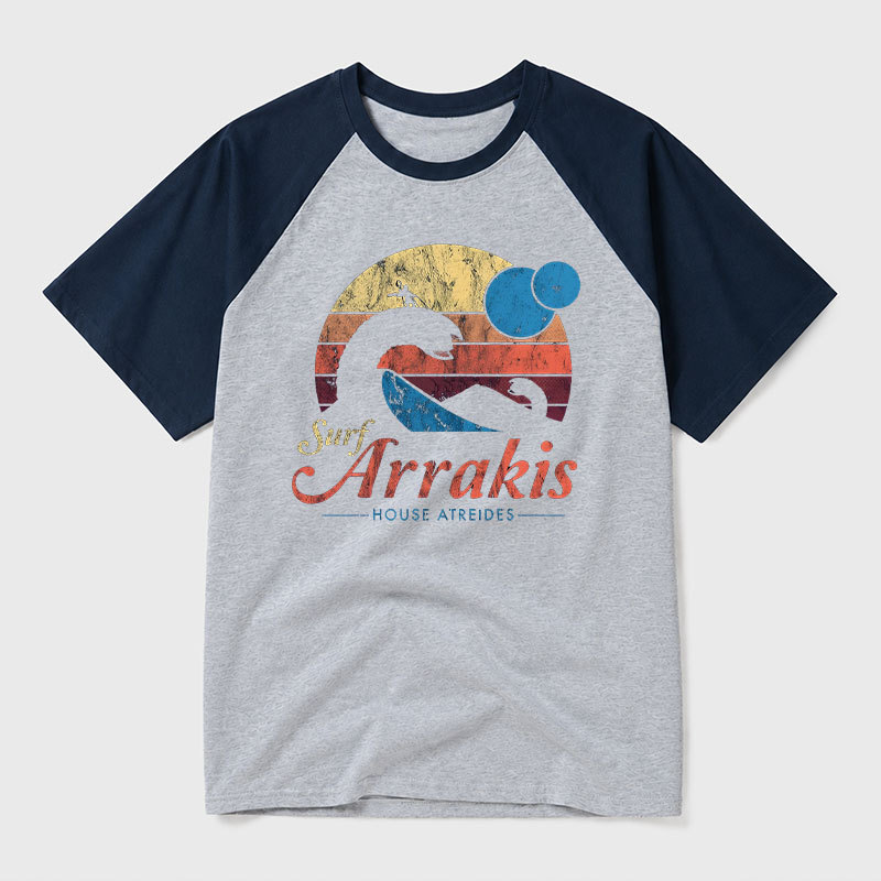 Surf Arrakis Geek Retro Raglan T-Shirt
