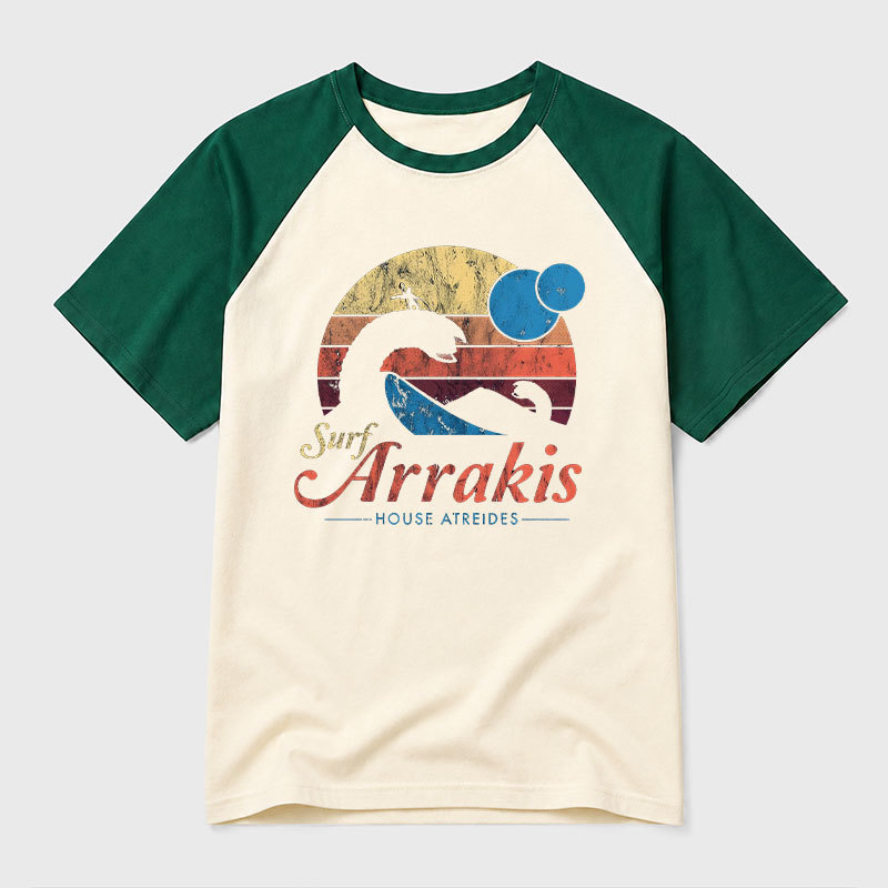 Surf Arrakis Geek Retro Raglan T-Shirt