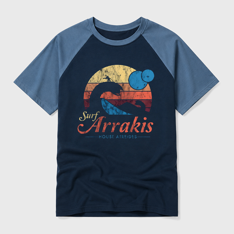 Surf Arrakis Geek Retro Raglan T-Shirt