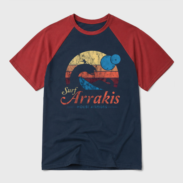 Surf Arrakis Geek Retro Raglan T-Shirt