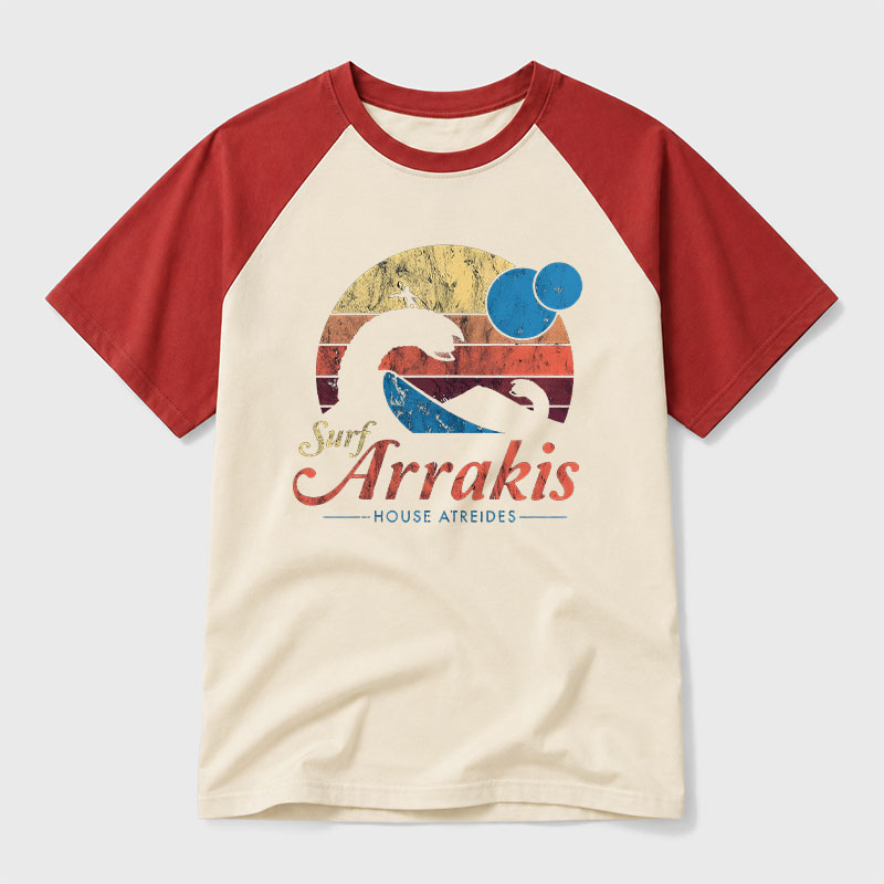 Surf Arrakis Geek Retro Raglan T-Shirt