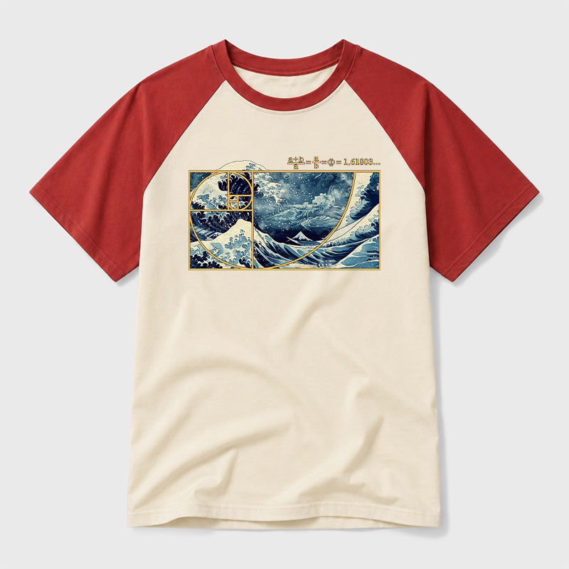 The Great Fibonacci Wave Geek Retro Raglan T-Shirt