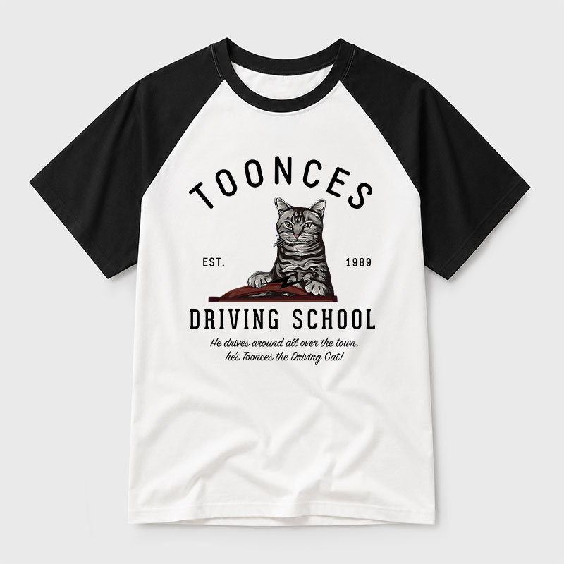 Toonces Driving School - Est. 1989 Geek Retro Raglan T-Shirt