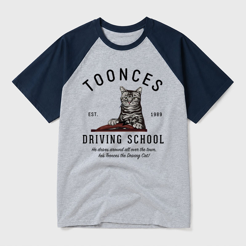 Toonces Driving School - Est. 1989 Geek Retro Raglan T-Shirt