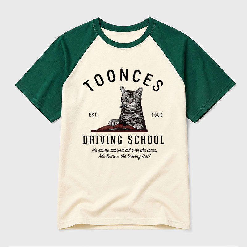 Toonces Driving School - Est. 1989 Geek Retro Raglan T-Shirt