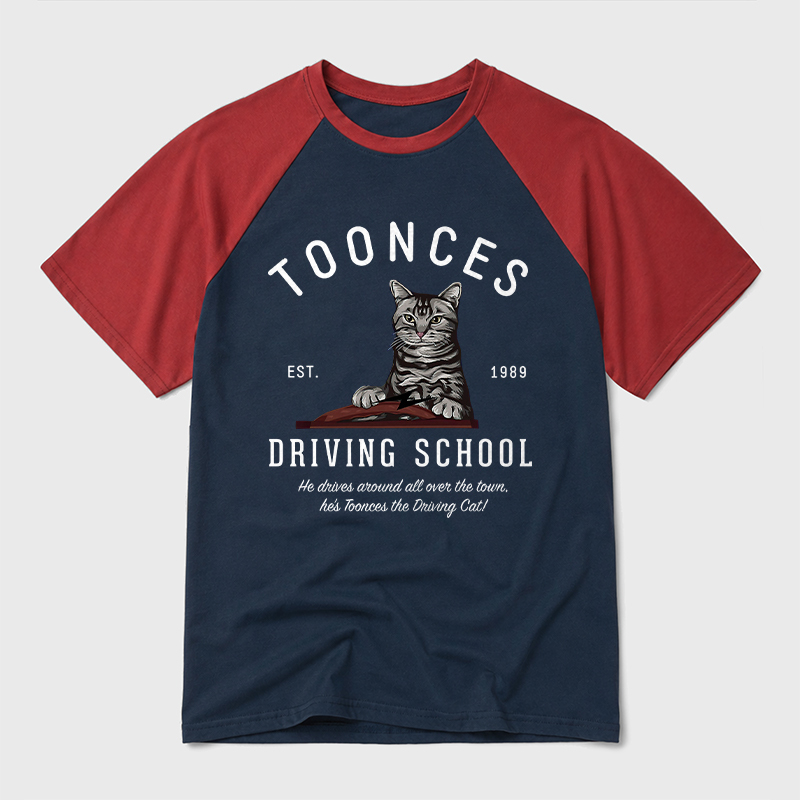 Toonces Driving School - Est. 1989 Geek Retro Raglan T-Shirt