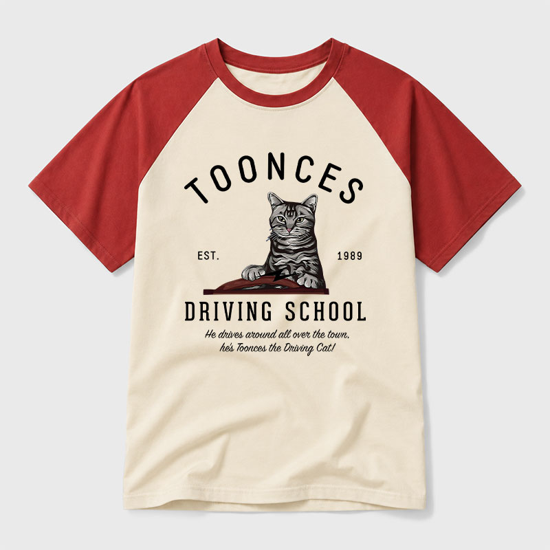 Toonces Driving School - Est. 1989 Geek Retro Raglan T-Shirt