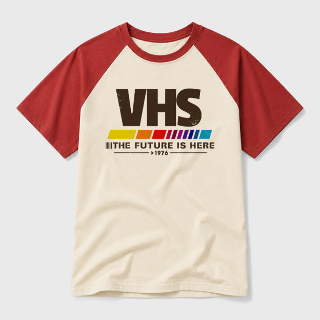 VHS The Future Is Here Geek Retro Raglan T-Shirt