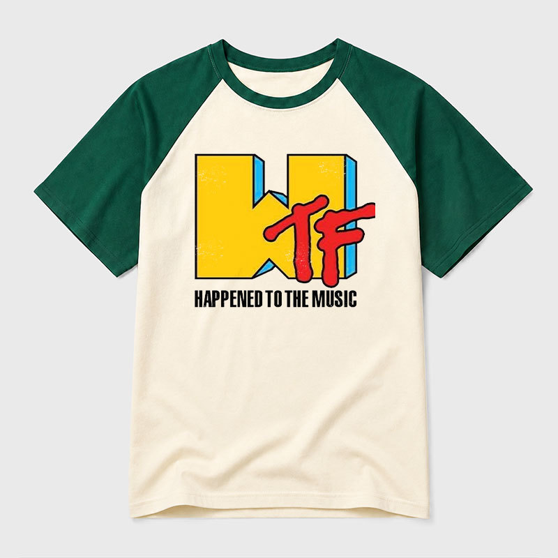 WTF Happened To The Music Geek Retro Raglan T-Shirt