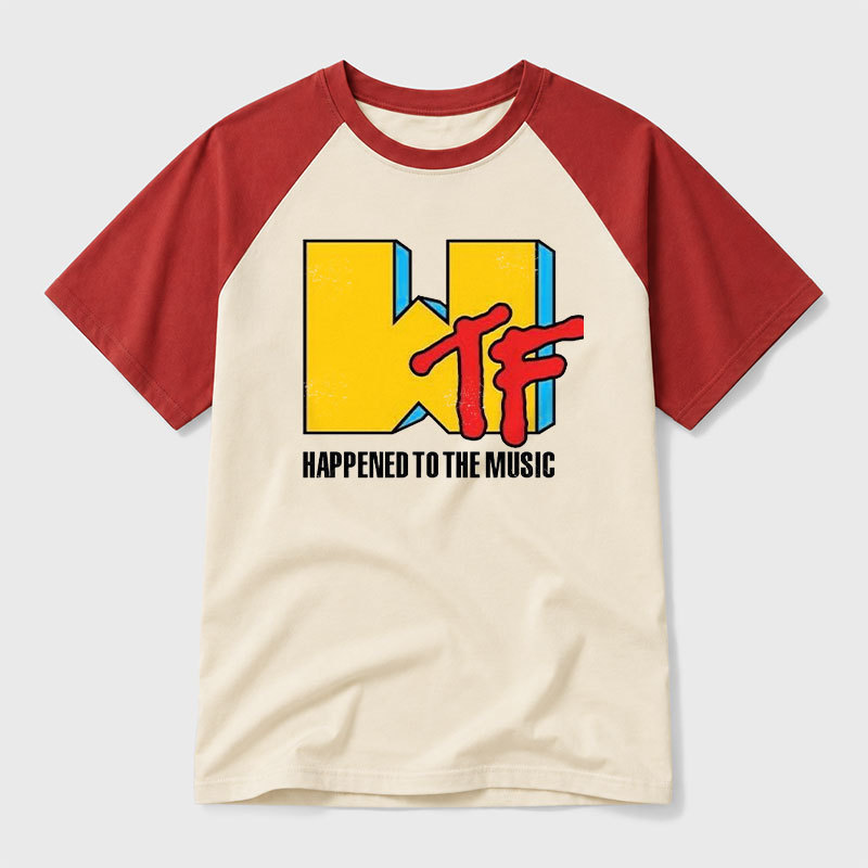 WTF Happened To The Music Geek Retro Raglan T-Shirt