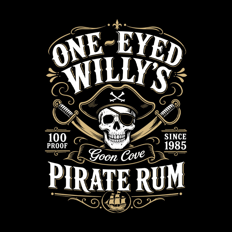 One Eyed Willy's Goon Cove Pirate Rum Geek T-Shirt
