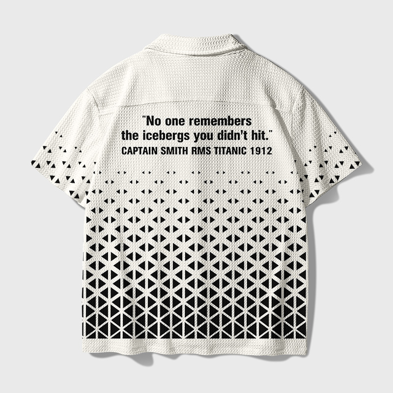 Nautical STEM Gradient Triangle Geek Waffle Knit Crochet Shirt