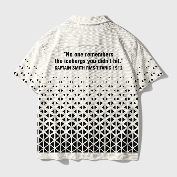 Nautical STEM Gradient Triangle Geek Waffle Knit Crochet Shirt