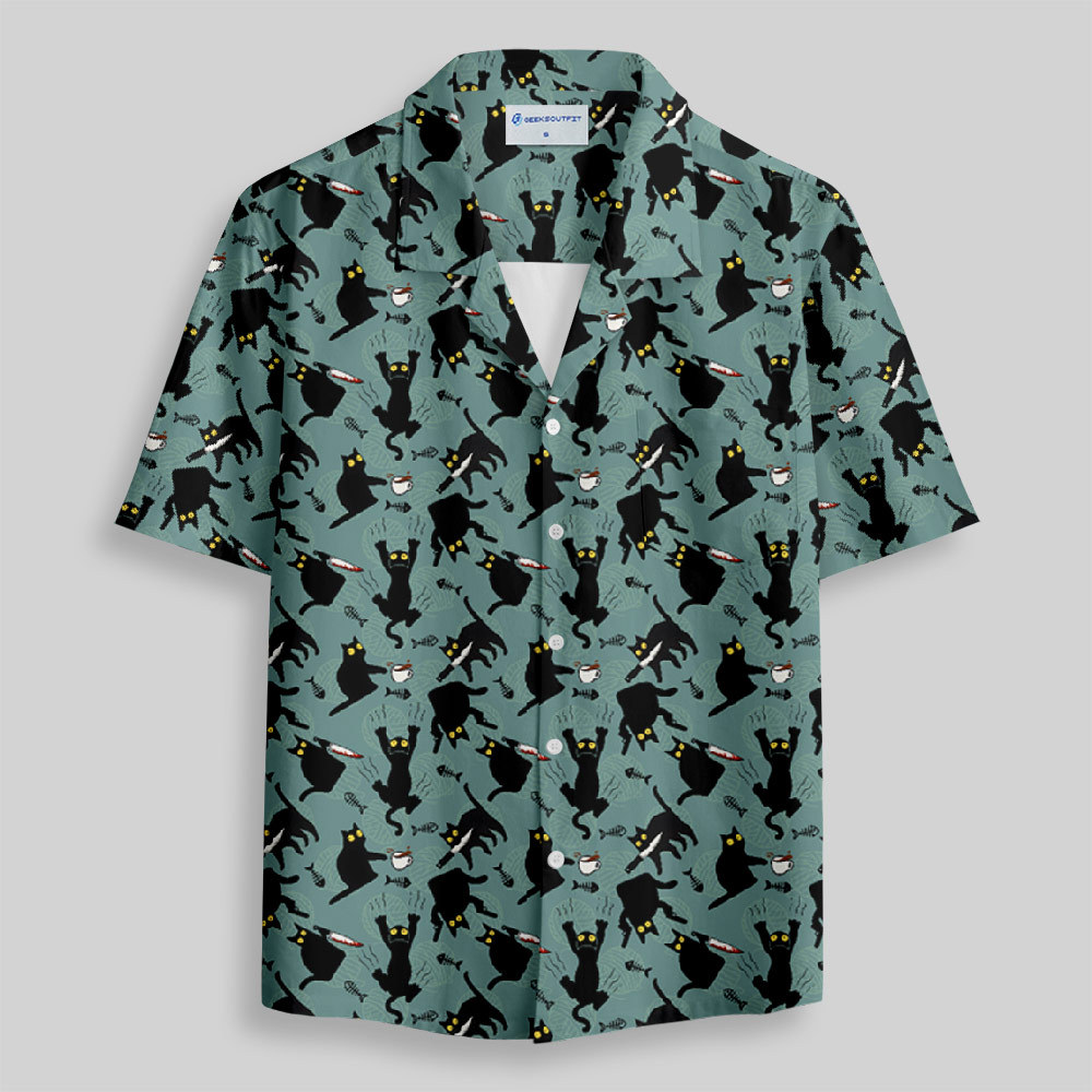 Naughty Kitten Button Up Pocket Shirt
