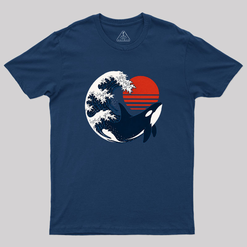 Wave and Whale in Sunset Geek T-Shirt