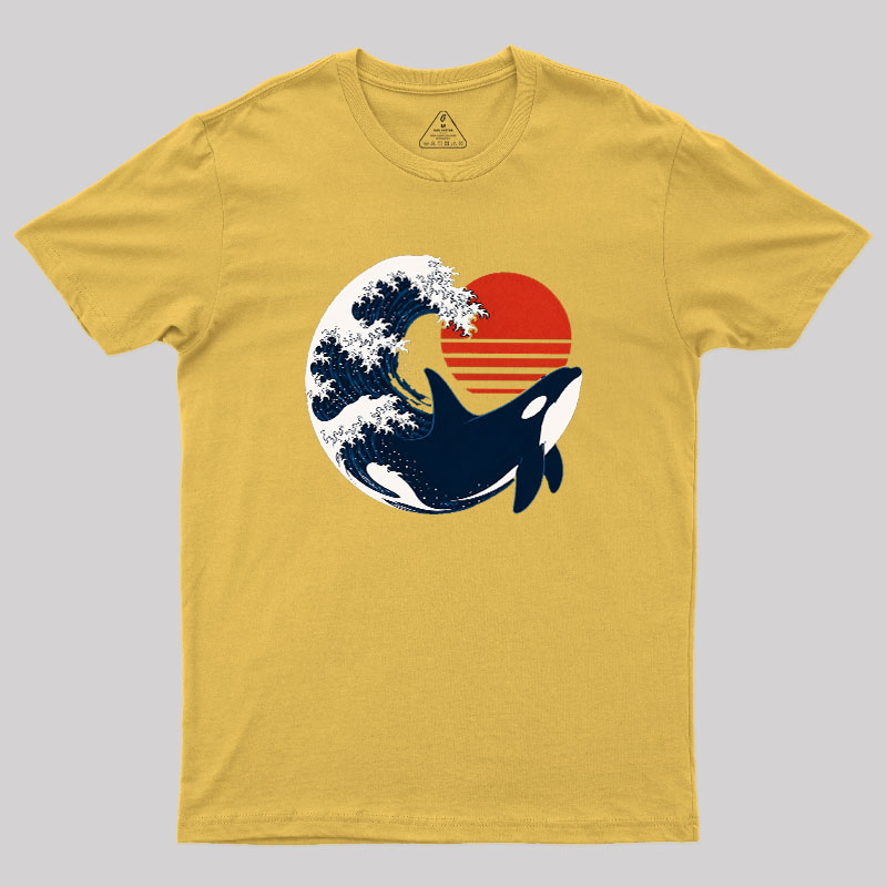 Wave and Whale in Sunset Geek T-Shirt