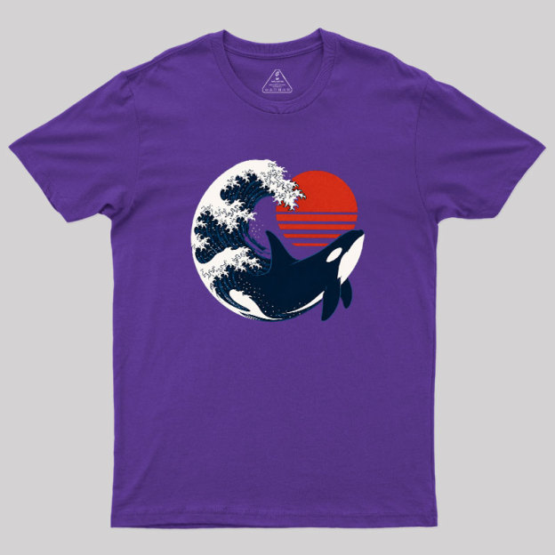 Wave and Whale in Sunset Geek T-Shirt