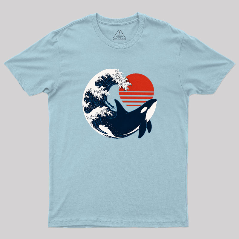 Wave and Whale in Sunset Geek T-Shirt