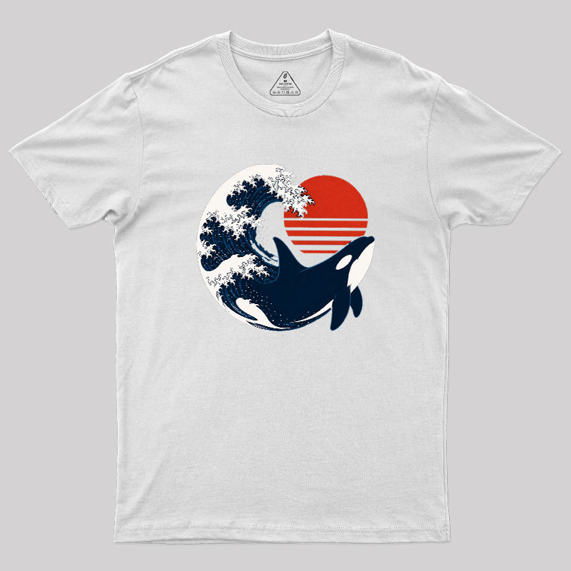 Wave and Whale in Sunset Geek T-Shirt