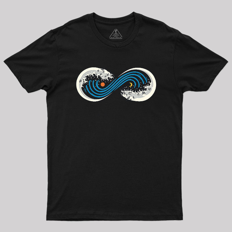 Retro Ocean Surf Wave Infinite Geek T-Shirt