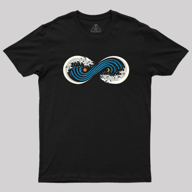 Retro Ocean Surf Wave Infinite Geek T-Shirt