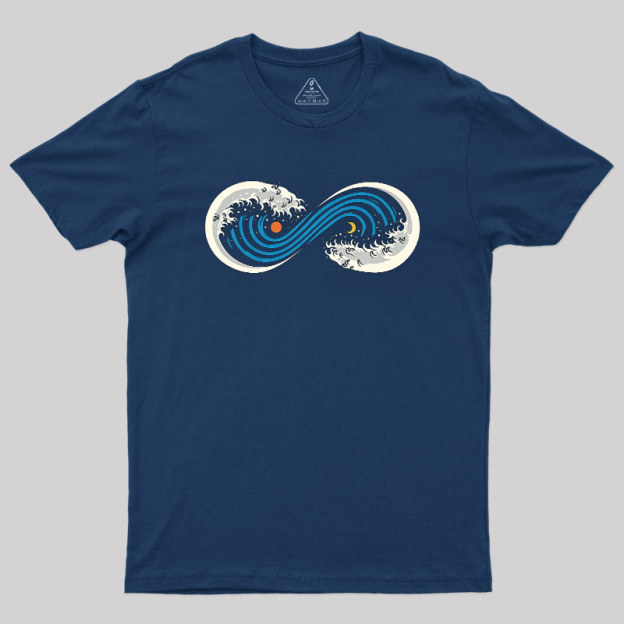 Retro Ocean Surf Wave Infinite Geek T-Shirt